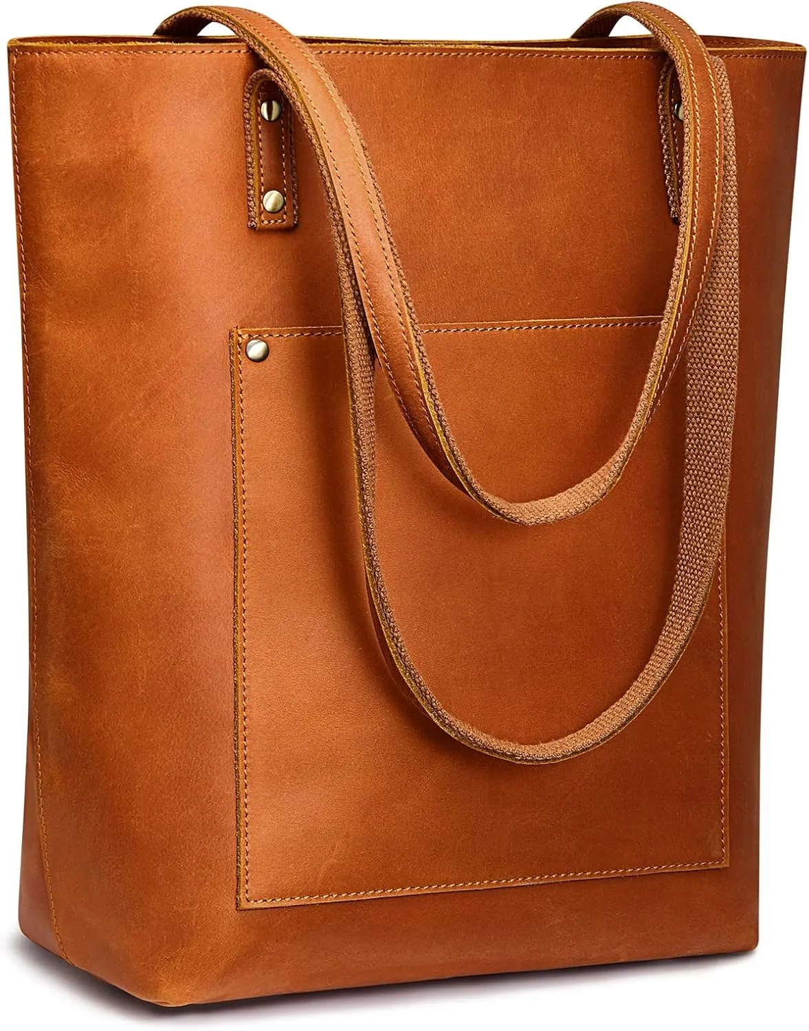 S-ZONE Women Vintage Genuine Leather Tote Bag Large Shoulder Purse Work Handbag