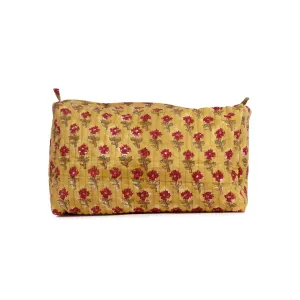 SAFFRON BUTTI QUILTED TOILETRY POUCH