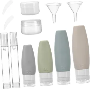 SAFIGLE Plastic Toiletry Bottles Travel Containers for Toiletries Travel Lotion Container Set of 13 Silicone Material Strong Reliable