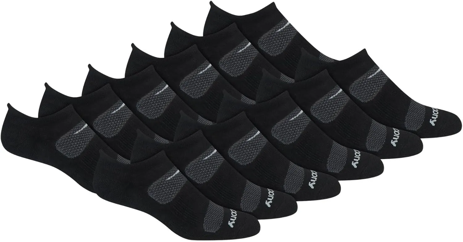 Saucony Men's RunDry Mesh Ventilating Comfort Fit Performance Tab Socks, Multipack