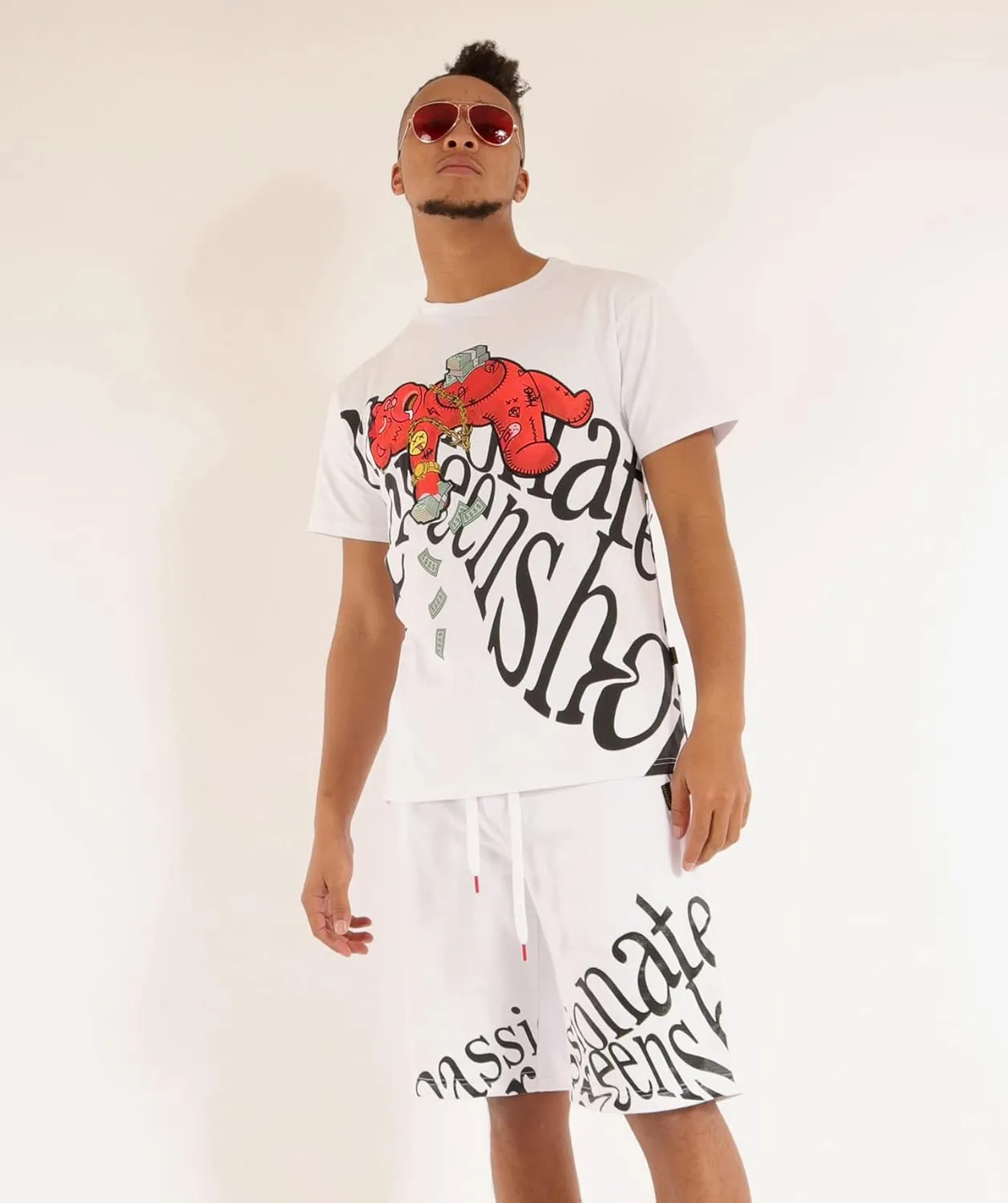 SCREENSHOT Mens Urban NYC Hip Hop Utility Fit Premium Fleece Shorts - Varsity Street Fashion SweatShorts Ribbed Wasteband