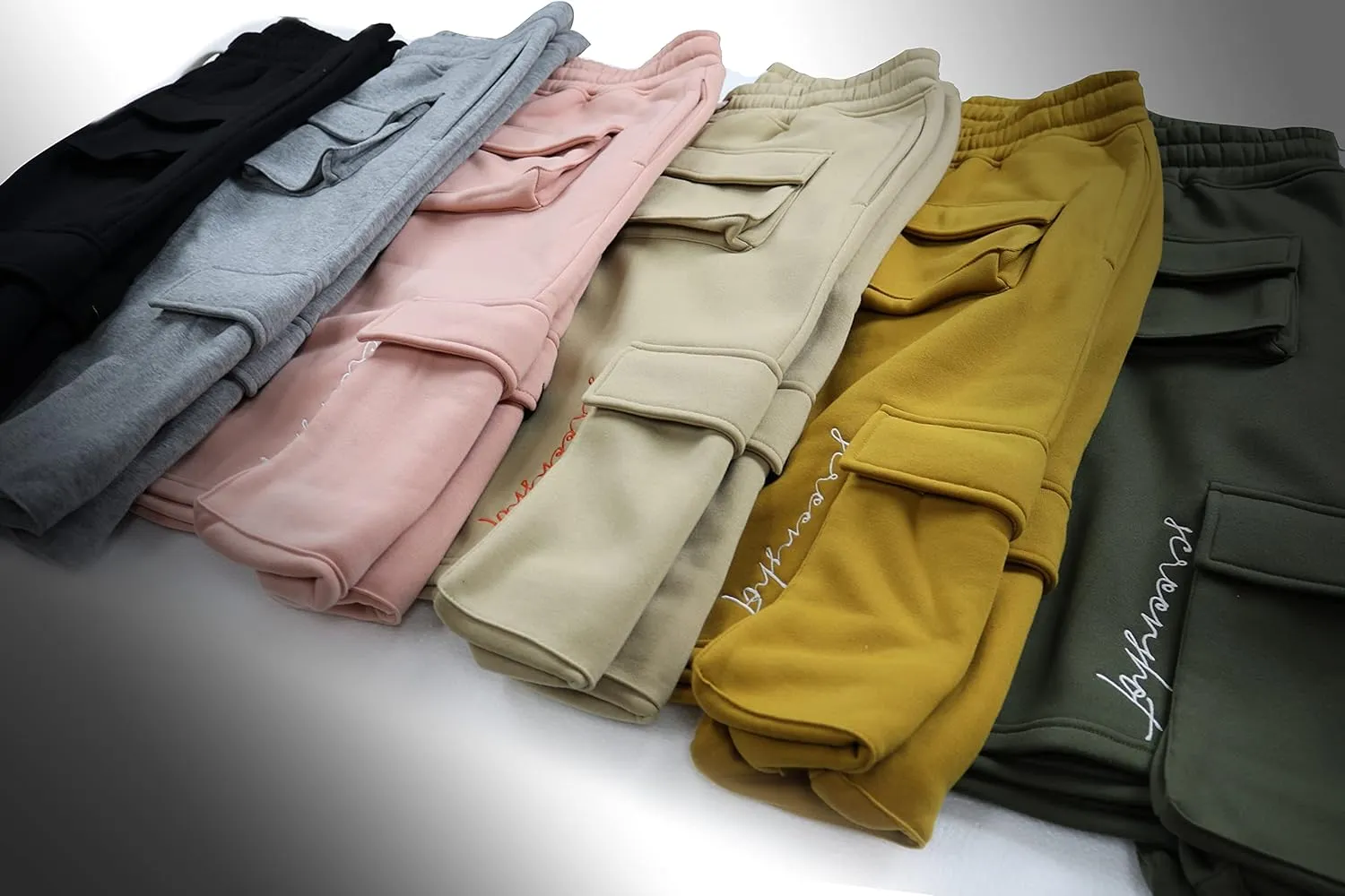 SCREENSHOT Mens Urban NYC Hip Hop Utility Fit Premium Fleece Shorts - Varsity Street Fashion SweatShorts Ribbed Wasteband