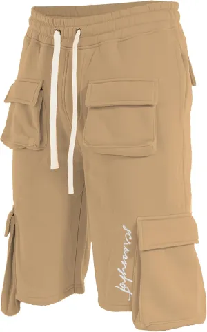 SCREENSHOT Mens Urban NYC Hip Hop Utility Fit Premium Fleece Shorts - Varsity Street Fashion SweatShorts Ribbed Wasteband