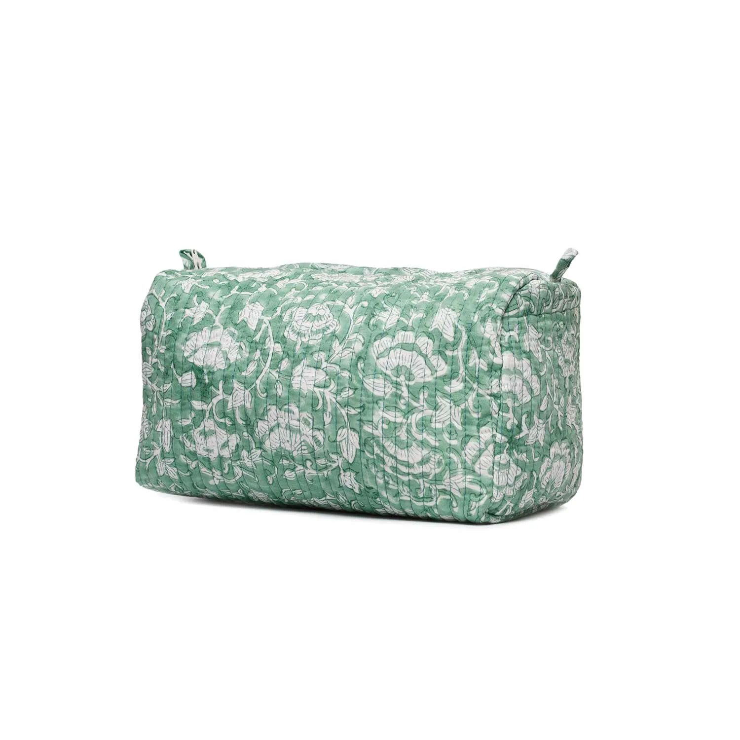 SEA GREEN HYDRA QUILTED TOILETRY POUCH