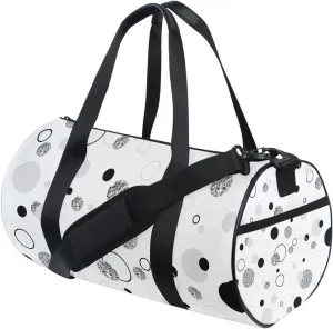 Seamless White Christmas Pattern with Silver Snowflakes Portable Gym Bag, Travel Bag, Luggage bag, Sports Bag, Toiletry Bag with Handles, Detachable Shoulder Strap 17.6 x 9 x 9 inch