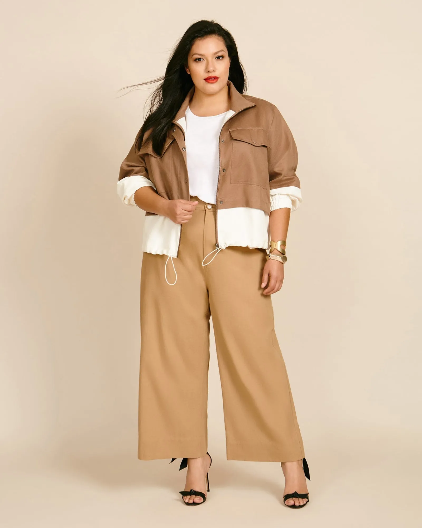 Selva Cropped Windbreaker | Camel