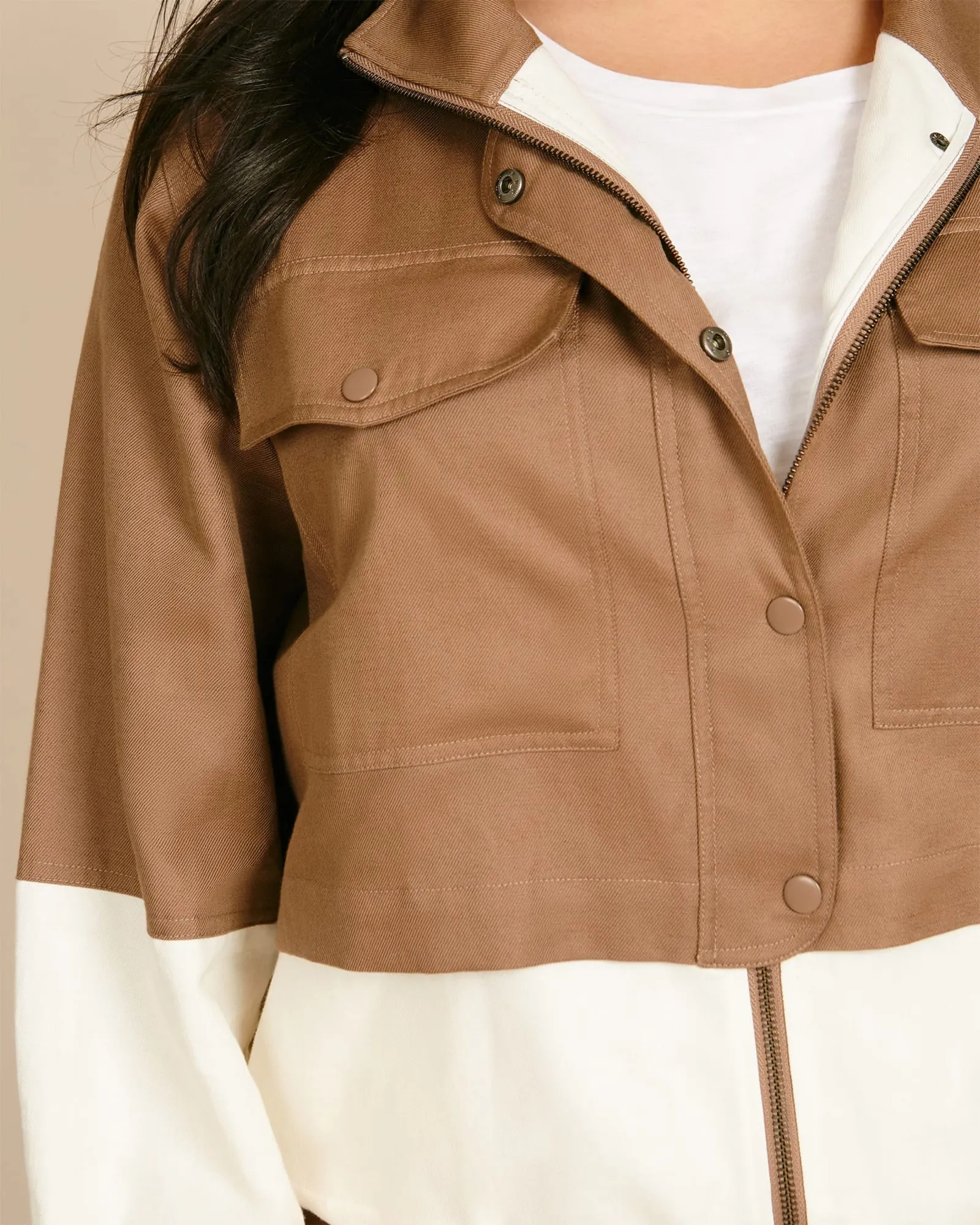 Selva Cropped Windbreaker | Camel