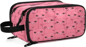 senya Cute Cartoon Pink Pigs Toiletry Bag Cosmetic Makeup Bag Organizer, Large Travel Bag for Women Men Toiletries Accessories Brushes Tools