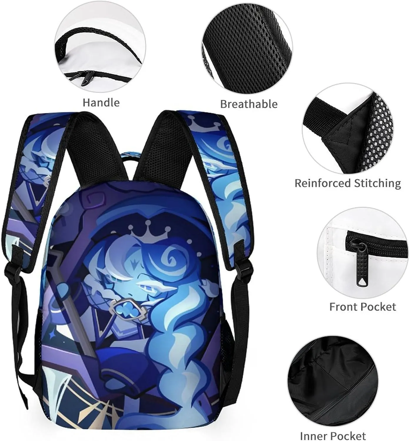 sha_dow Blue milk Backpack Large Capacity Laptop Bags Lightweight Multifunction Daypack for Daily/Work/Sport