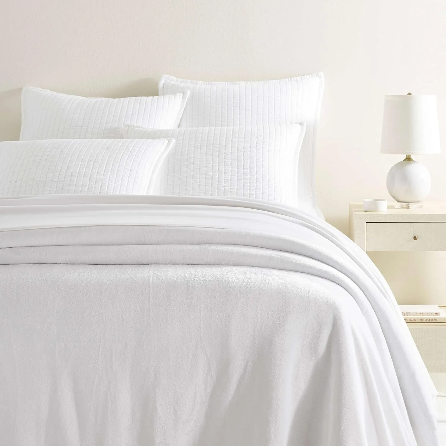 Sheepy Fleece 2.0 White Blanket, King Size, White Solid Pattern