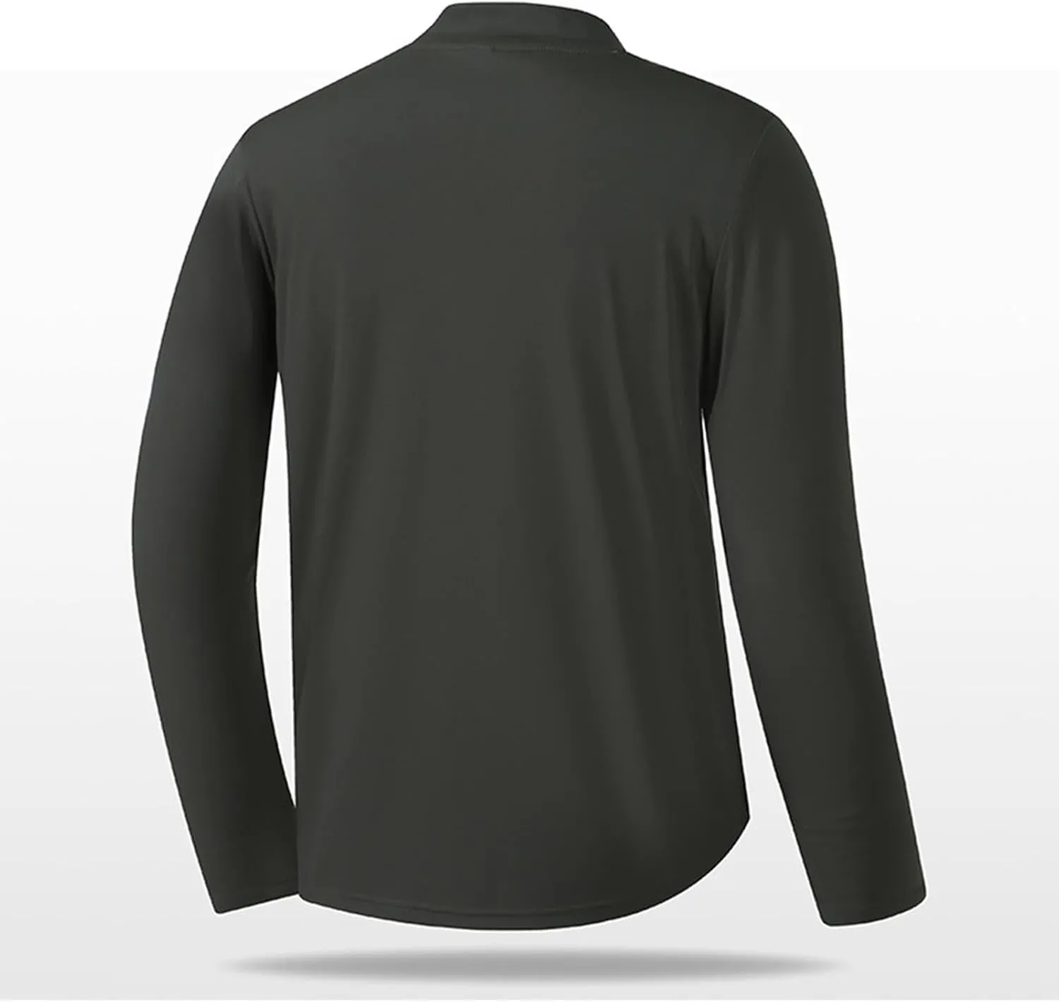 Shirts for Men Fashion Long Sleeve Mock Neck Solid Casual T-Shirt Regular-Fit Athletic Gym Workout Tee Top Pullover