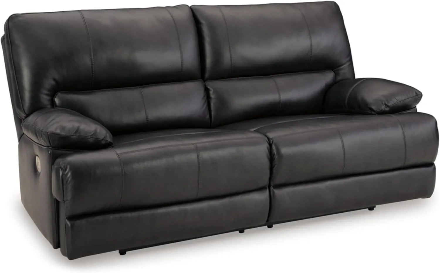 Signature Design by Ashley Mountainous Modern Leather Match Wall Hugger Power Reclining Sofa with Adjustable Headrest and USB Ports, Black