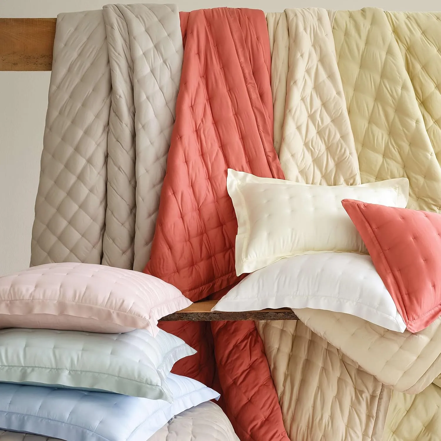 Silken Solid Ivory Puff Blanket, Twin Size, Ivory Solid Pattern