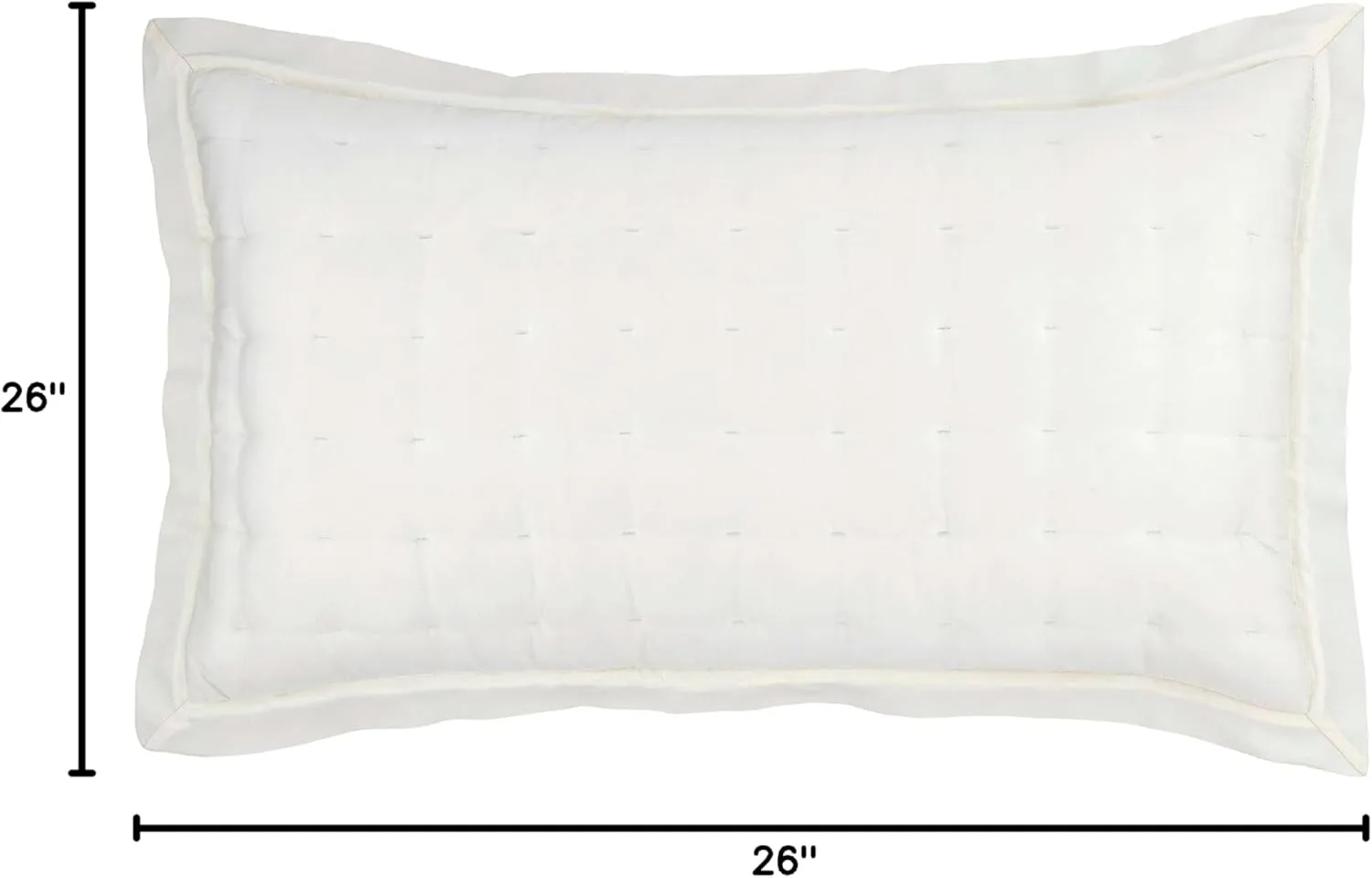 Silken Solid Ivory Puff Sham, Euro Size, Ivory Solid Pattern