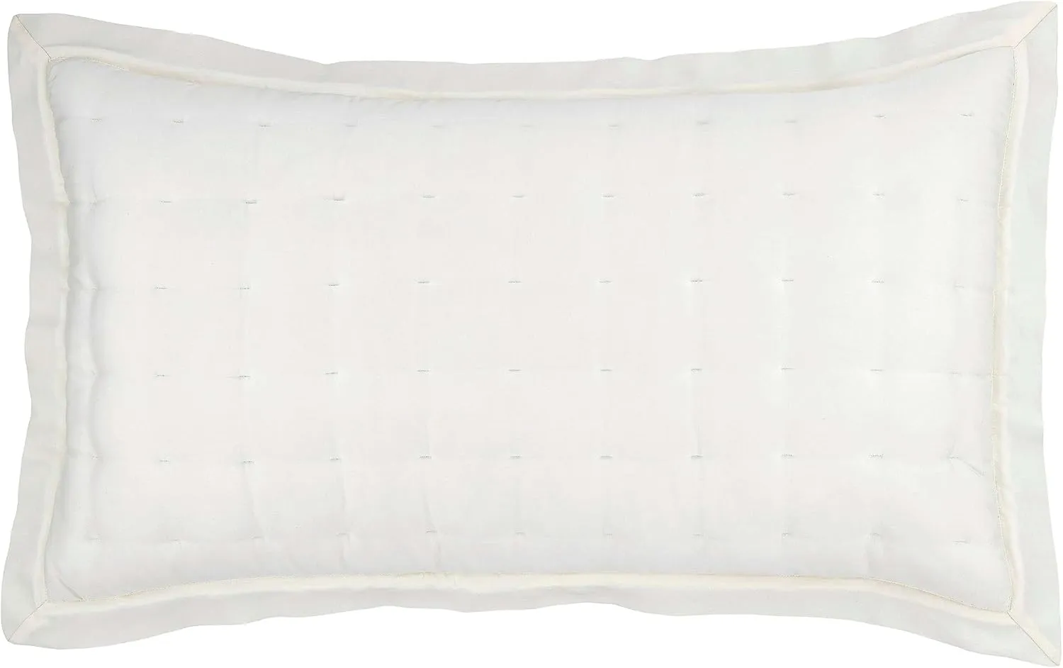 Silken Solid Ivory Puff Sham, Euro Size, Ivory Solid Pattern
