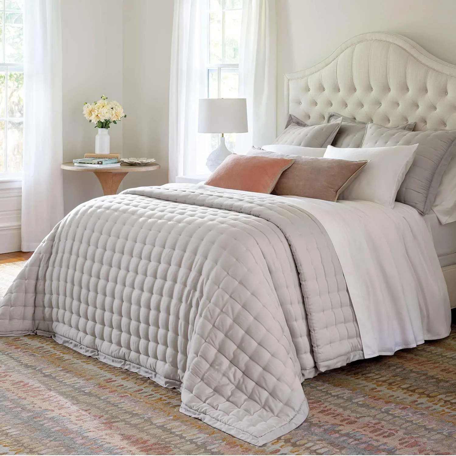 Silken Solid White Sheet Set, King Size, White Solid Pattern