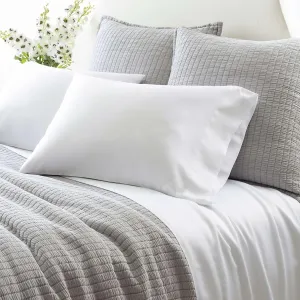 Silken Solid White Sheet Set, King Size, White Solid Pattern