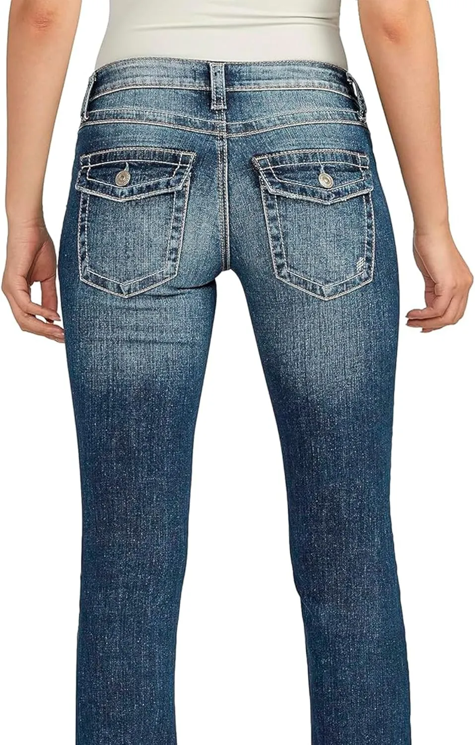 Silver Jeans Co. Women's Tuesday Low Rise Slim Bootcut Jeans