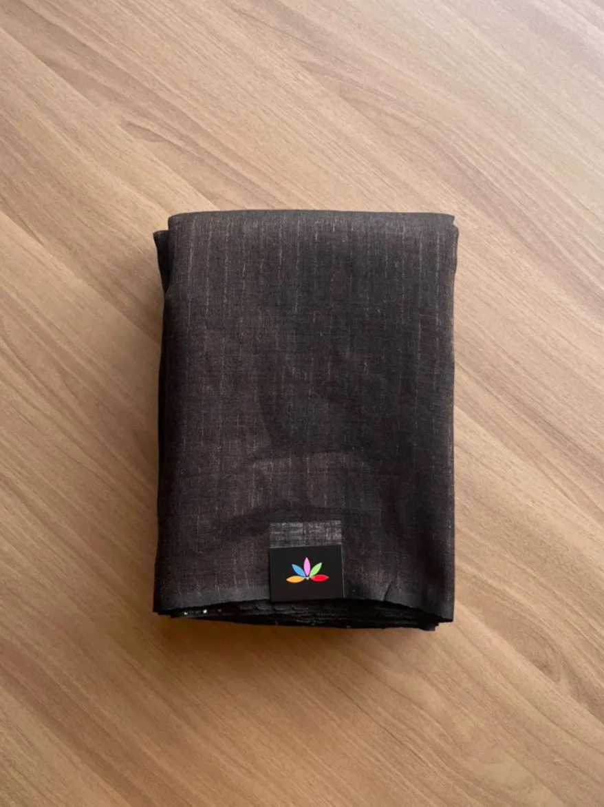 Simple Linen Saree -15498