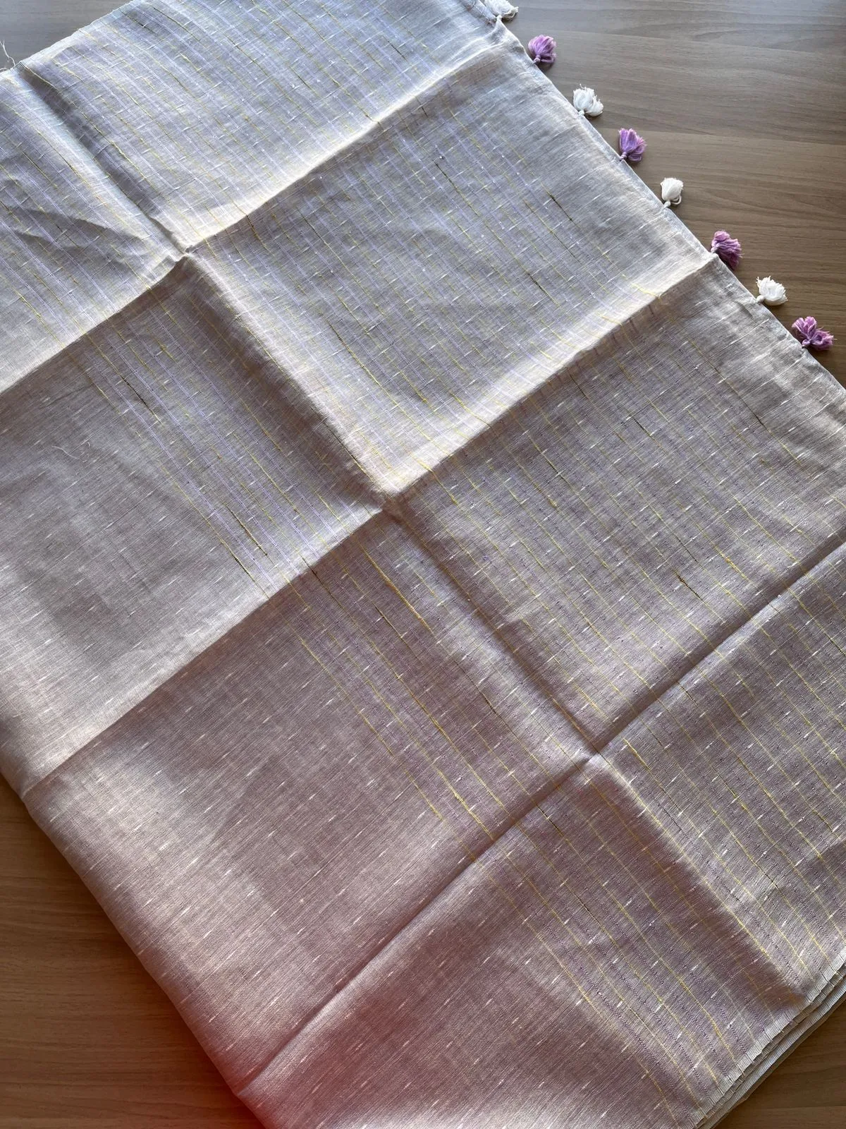 Simple Linen Saree -15518
