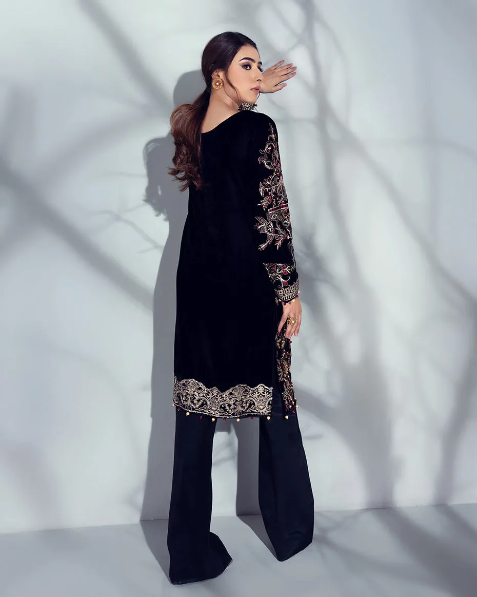 Sirene Embroidered Velvet 2-Piece Suit GV-05