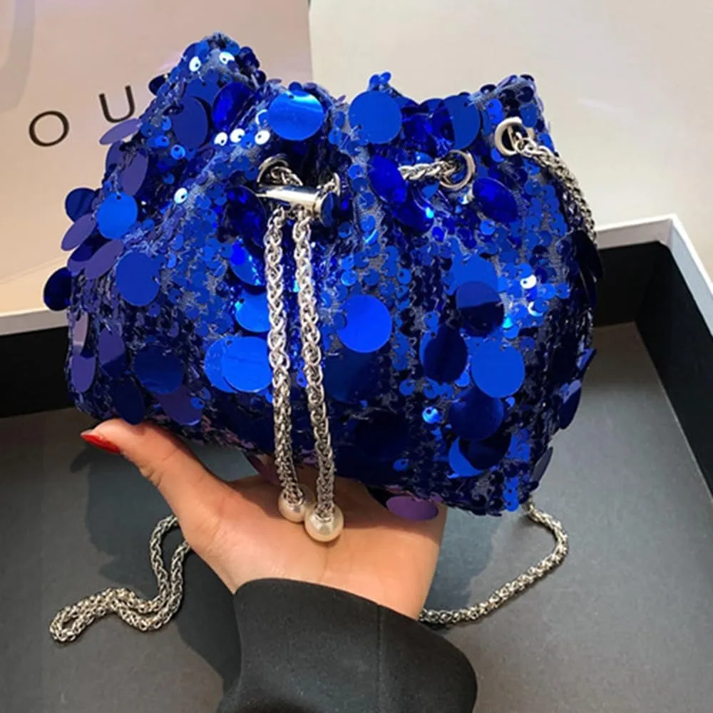 Sither Women's Evening Handbag Large Sequin Evening Bag Purses for Women Glitter Sparkly Handbag for Party