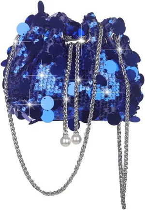 Sither Women's Evening Handbag Large Sequin Evening Bag Purses for Women Glitter Sparkly Handbag for Party