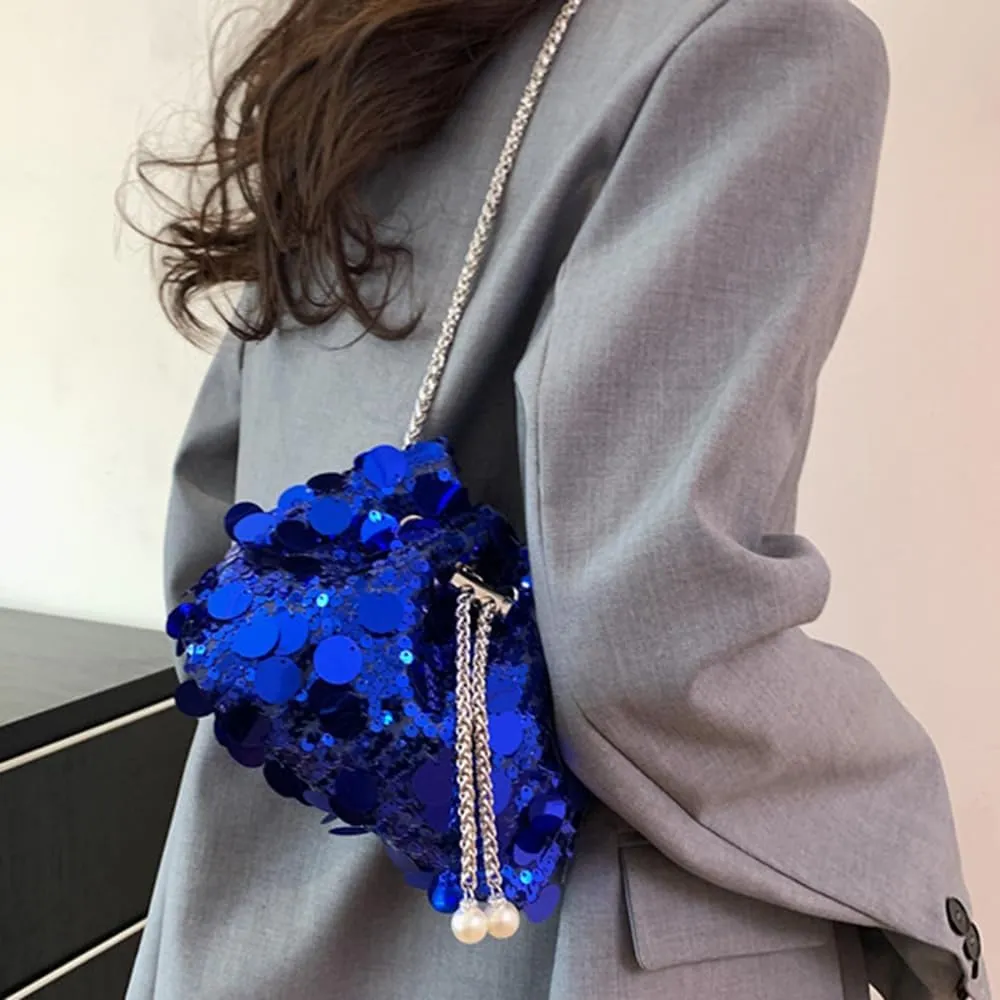 Sither Women's Evening Handbag Large Sequin Evening Bag Purses for Women Glitter Sparkly Handbag for Party