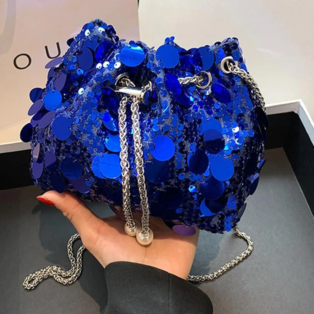Sither Women's Evening Handbag Large Sequin Evening Bag Purses for Women Glitter Sparkly Handbag for Party