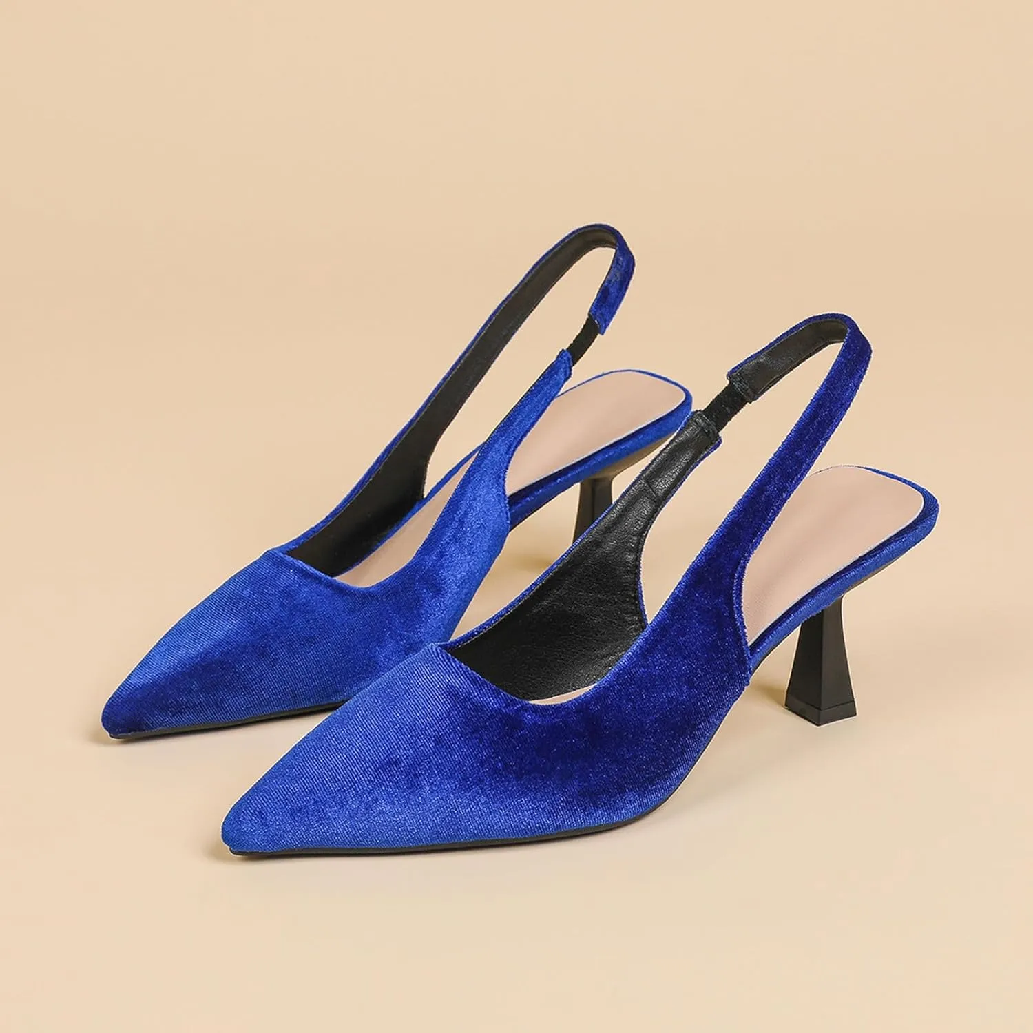 Slingback Heels for Women Closed Pointed Toe Pumps Kitten Heel Wedding Party Dress Shoes
