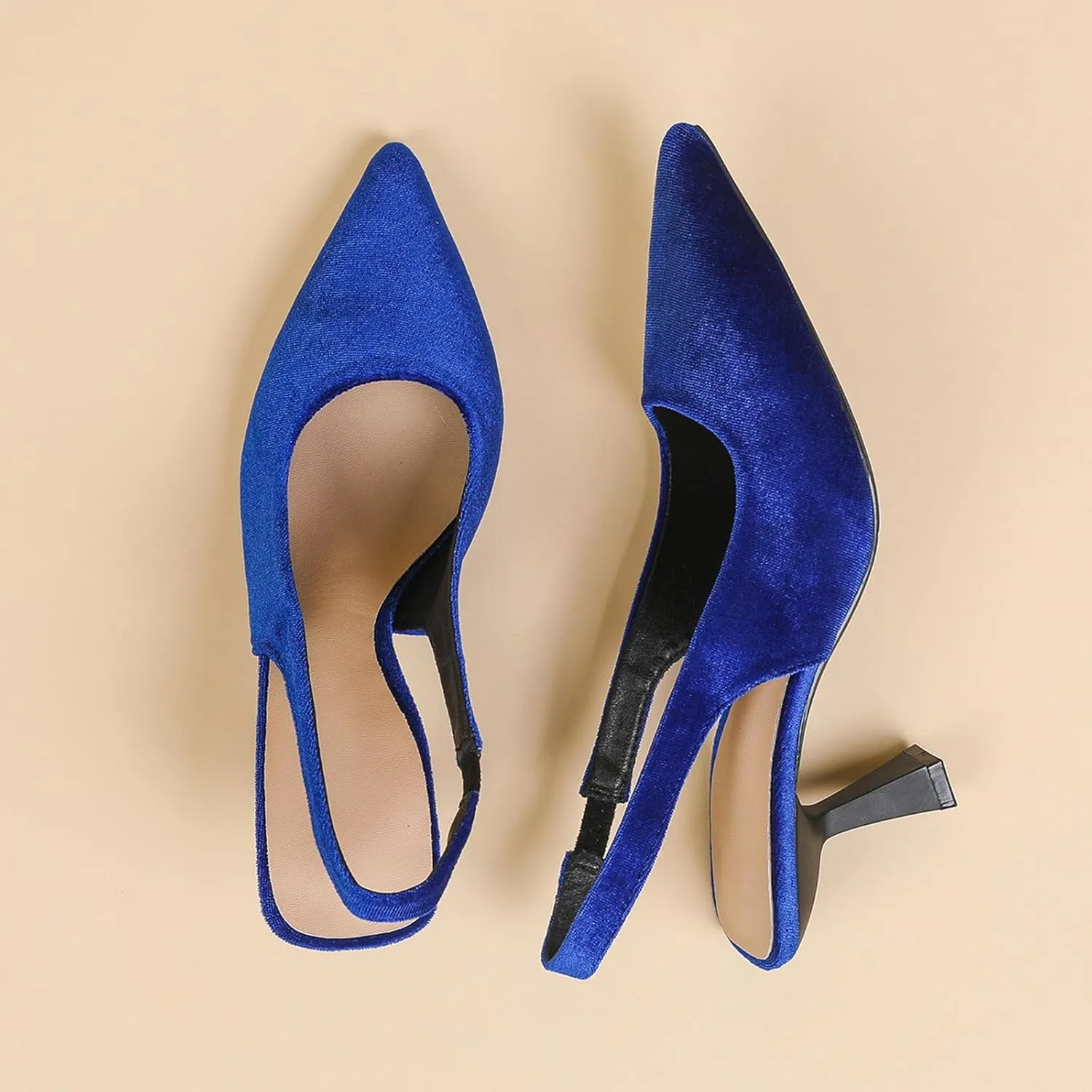 Slingback Heels for Women Closed Pointed Toe Pumps Kitten Heel Wedding Party Dress Shoes