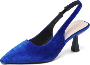Slingback Heels for Women Closed Pointed Toe Pumps Kitten Heel Wedding Party Dress Shoes