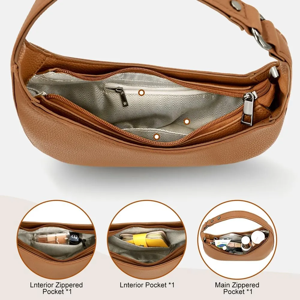 Small Shoulder Bag for Women - Lightweight Vegan Leather Evening Purse, Trendy Dressy Women's Going Out Handbags