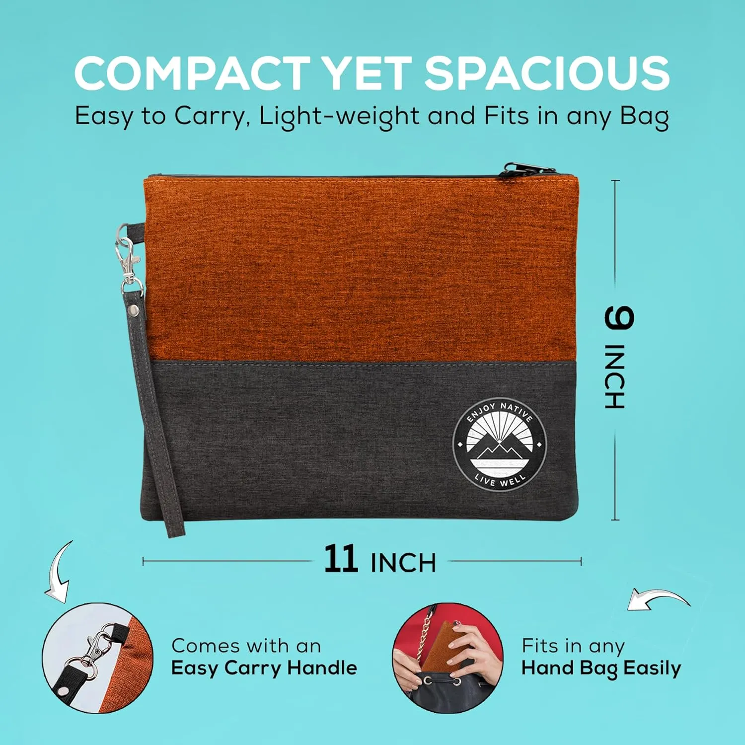 Smell Proof Bag with Lock 11" x 9", Smell Proof Container, Dog Tested Odor resistant Bags, Best Zipper odor sealing pouch for Herbs, Coffee & Travel Medicine, Scent resistent Containers