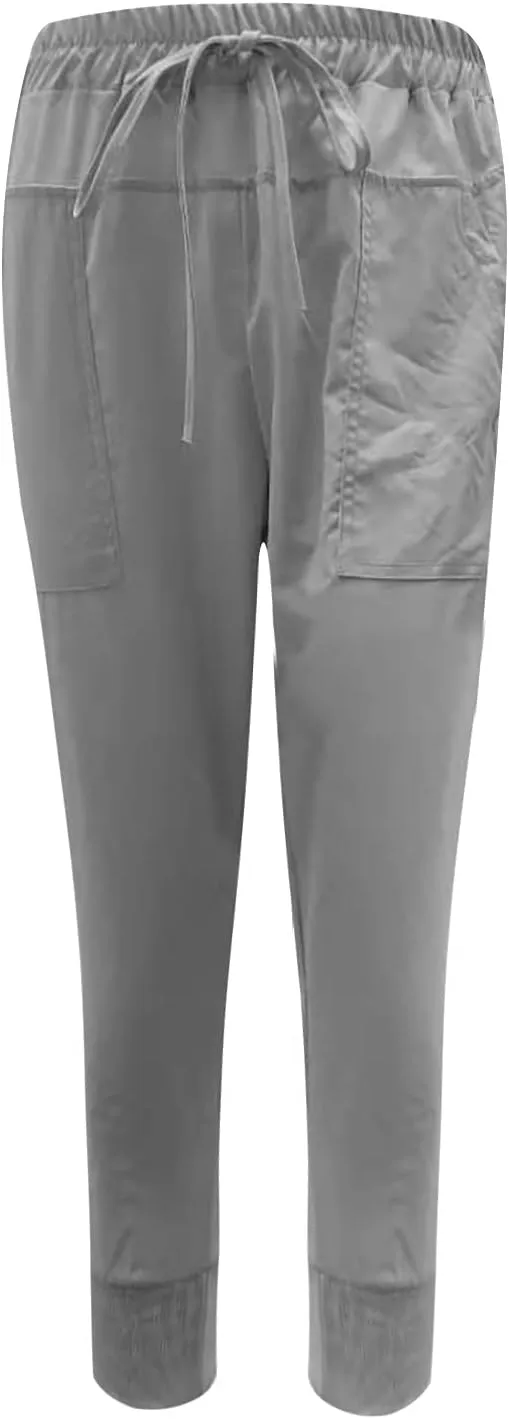 SMIDOW Capri Sweatpants for Women Dressy Casual Elastic Waist Drawstring Jogger Running Pant Loose Fit Lounge Pants