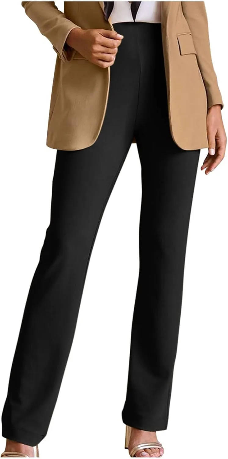 SMIDOW Womens Dress Pants for Work Business Casual High Waisted Straight Leg Bootcut Stretchy Pant Regular Fit