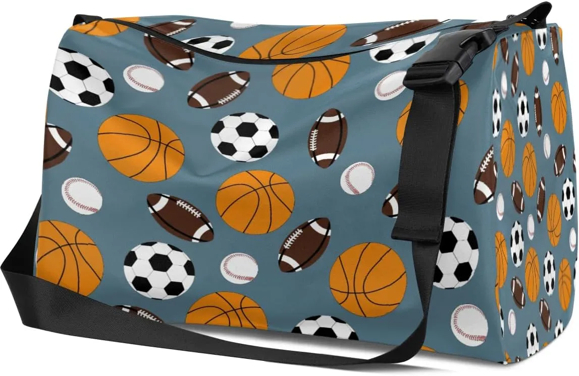 Soccer Basketball Rugby Small Gym Bag for Men Women Workout Sport Duffle Bag Waterproof Weekender Overnight Bag Lightweight Carry on Tote Bag Crossbody Shoulder Travel Bag for Swim Yoge Dance