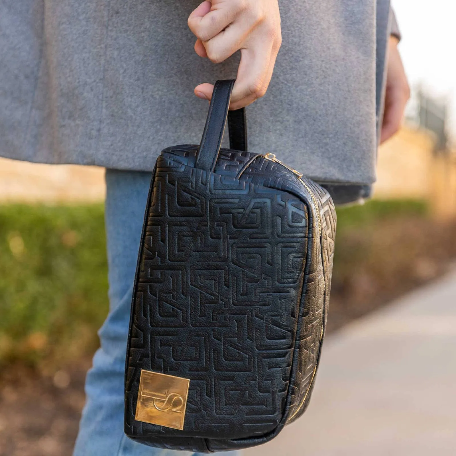 Sole Premise Black Monogram Leather Toiletry Bag