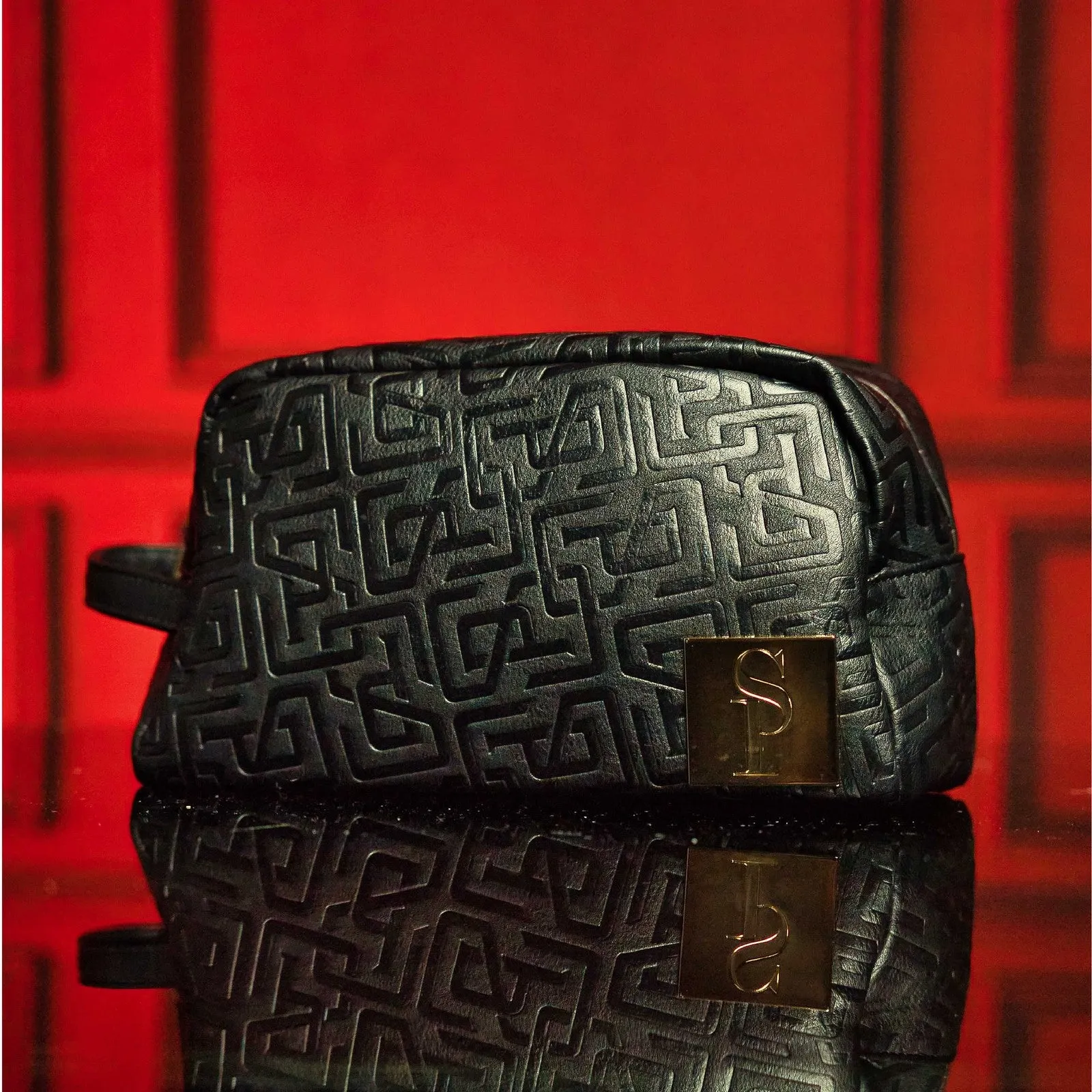 Sole Premise Black Monogram Leather Toiletry Bag