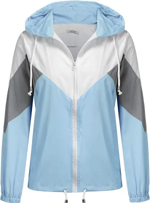 SoTeer Women's Waterproof Rain Jackets Lightweight Hooded Windbreaker Packable Active Outdoor Raincoat
