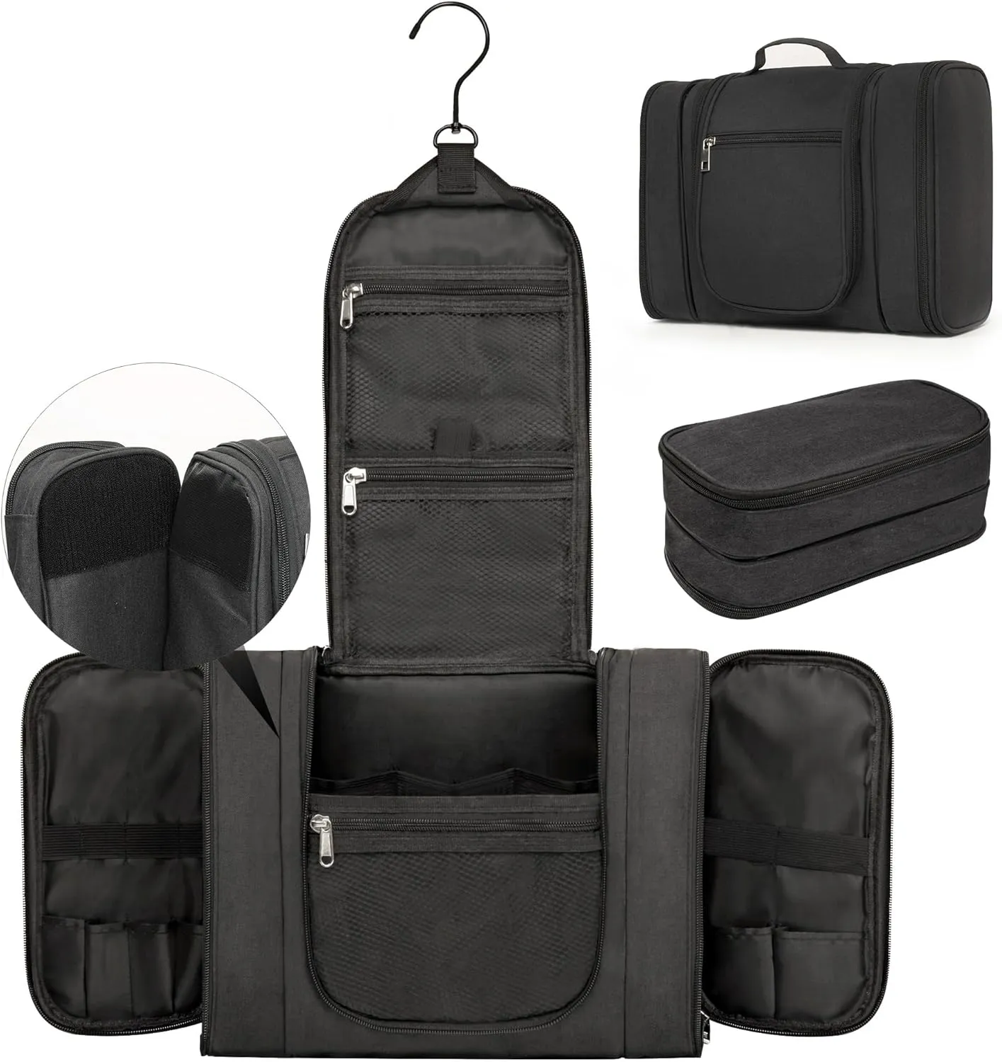 SPLF Extra Large Hanging Travel Toiletry Bag for Women and Men, Water-resistant Toiletry Bags for Traveling, Makeup Cosmetic Bathroom Travel Bag for Toiletries, Shampoo, Full Sized Container