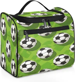Sport Soccer Ball Travel Toiletry Bag for Women Large Capacity Wide-open Makeup Organizer Cosmetic Travel Bags for Toiletries