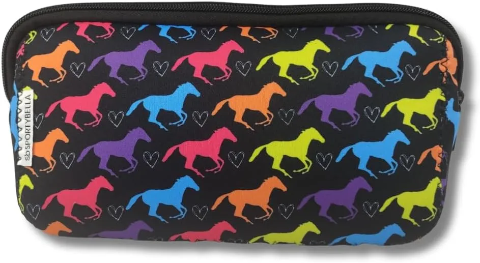 Sportybella Makeup Bag for Horse Lovers - Waterproof Toiletry Organizer, Equestrian Gift for Women, Travel Cosmetic Bag, Horse Accessories