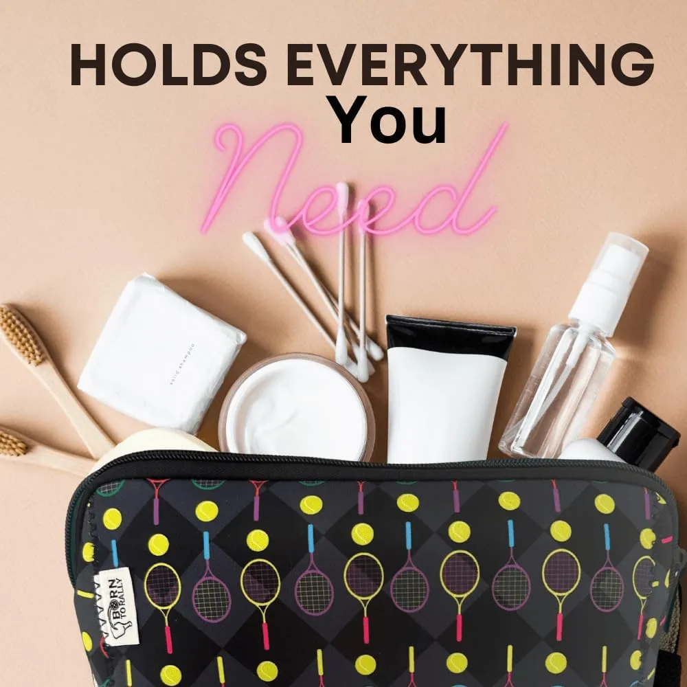 Sportybella Tennis Gifts for Tennis Lovers, Makeup Bag, Tennis Gift for Women, Tennis Gift, Travel Waterproof Toiletry Bag Organizer, Tennis Accessories, Tennis Cosmetic Bag, Tennis Gifts