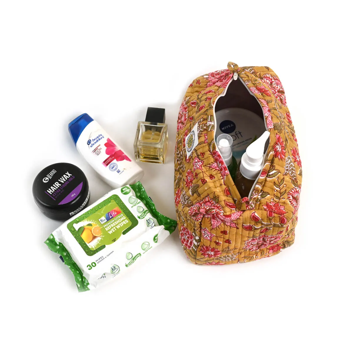SPRING LOTUS QUILTED TOILTERY POUCH