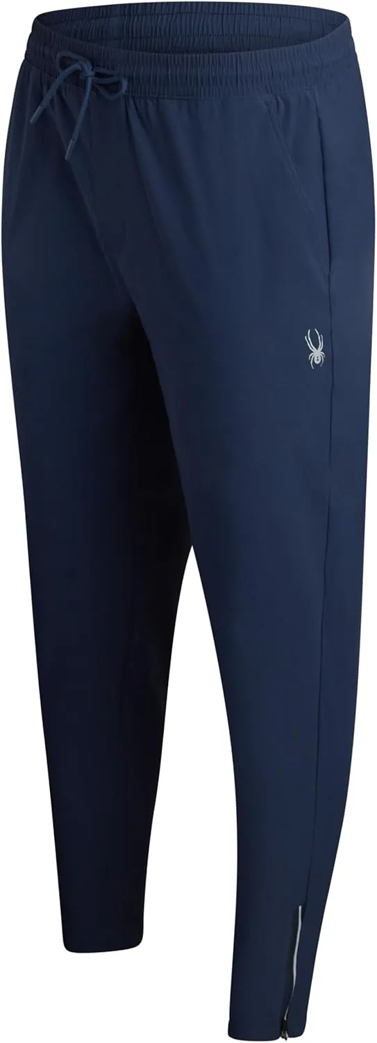 Spyder Mens Sweatpants - Athletic Nylon Stretch Pull On Workout Mens Jogger Pants with Drawstring and Pockets (Sizes: S-XL)