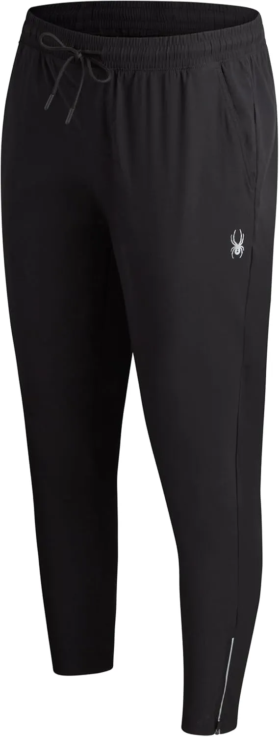 Spyder Mens Sweatpants - Athletic Nylon Stretch Pull On Workout Mens Jogger Pants with Drawstring and Pockets (Sizes: S-XL)
