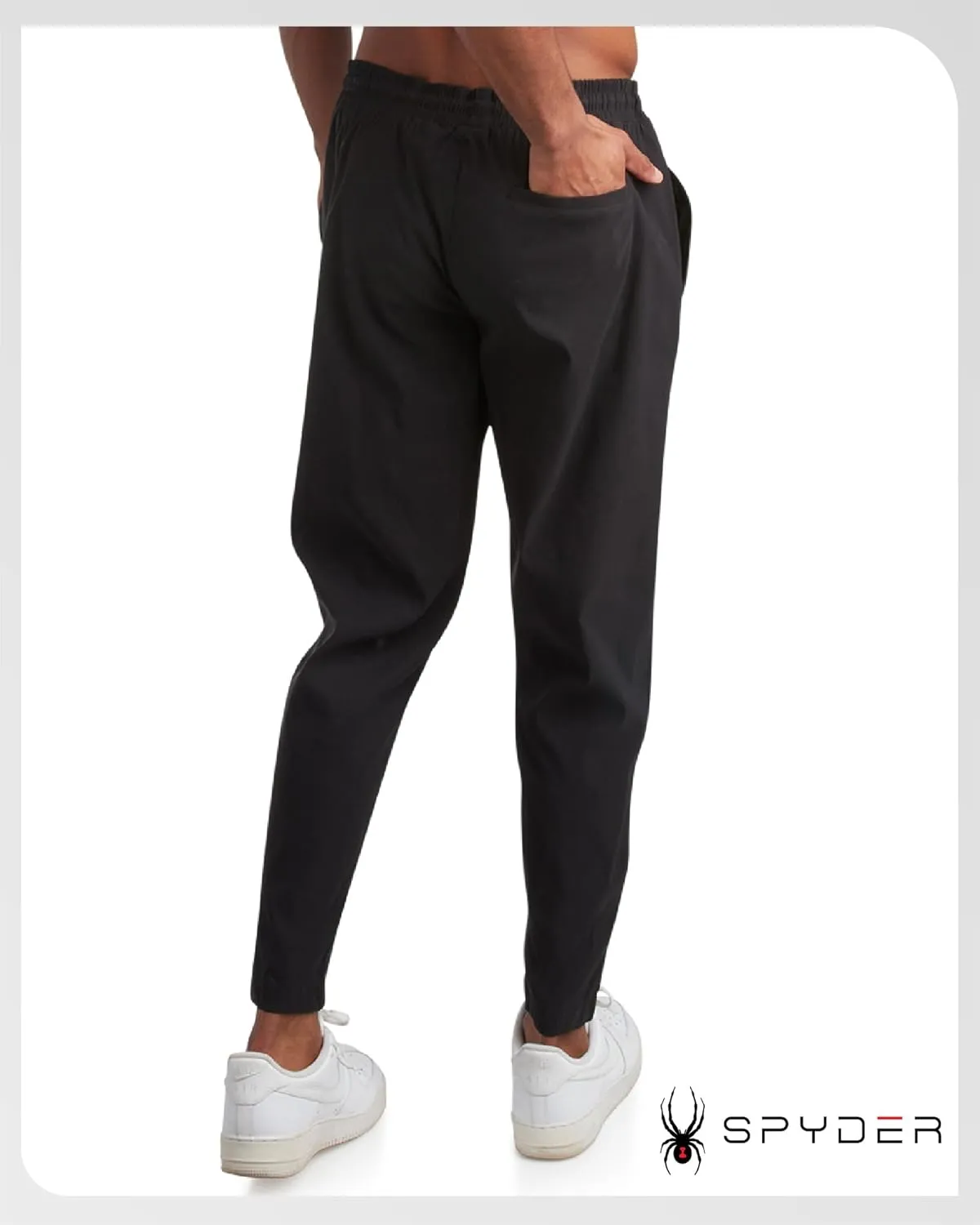 Spyder Mens Sweatpants - Athletic Nylon Stretch Pull On Workout Mens Jogger Pants with Drawstring and Pockets (Sizes: S-XL)