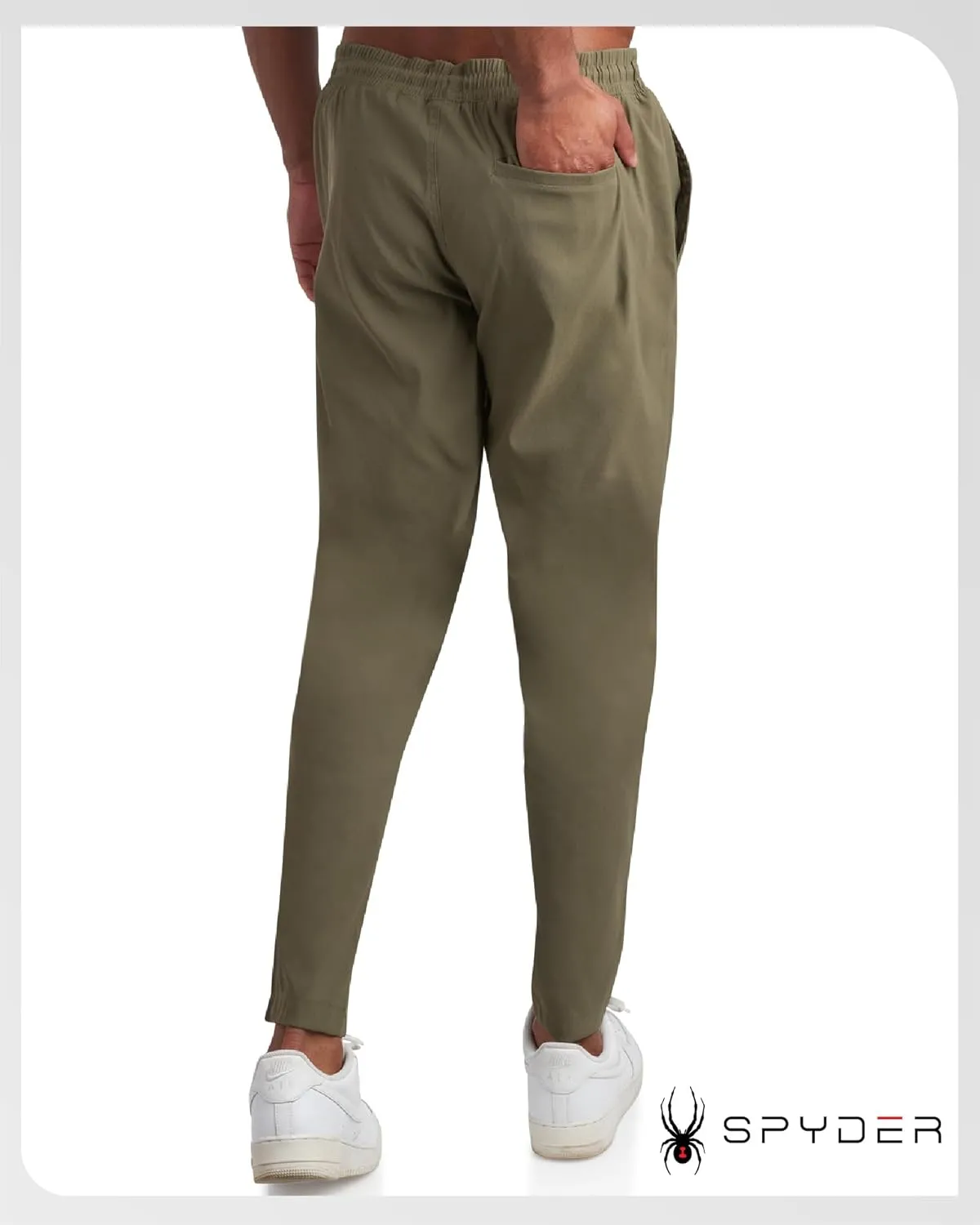 Spyder Mens Sweatpants - Athletic Nylon Stretch Pull On Workout Mens Jogger Pants with Drawstring and Pockets (Sizes: S-XL)