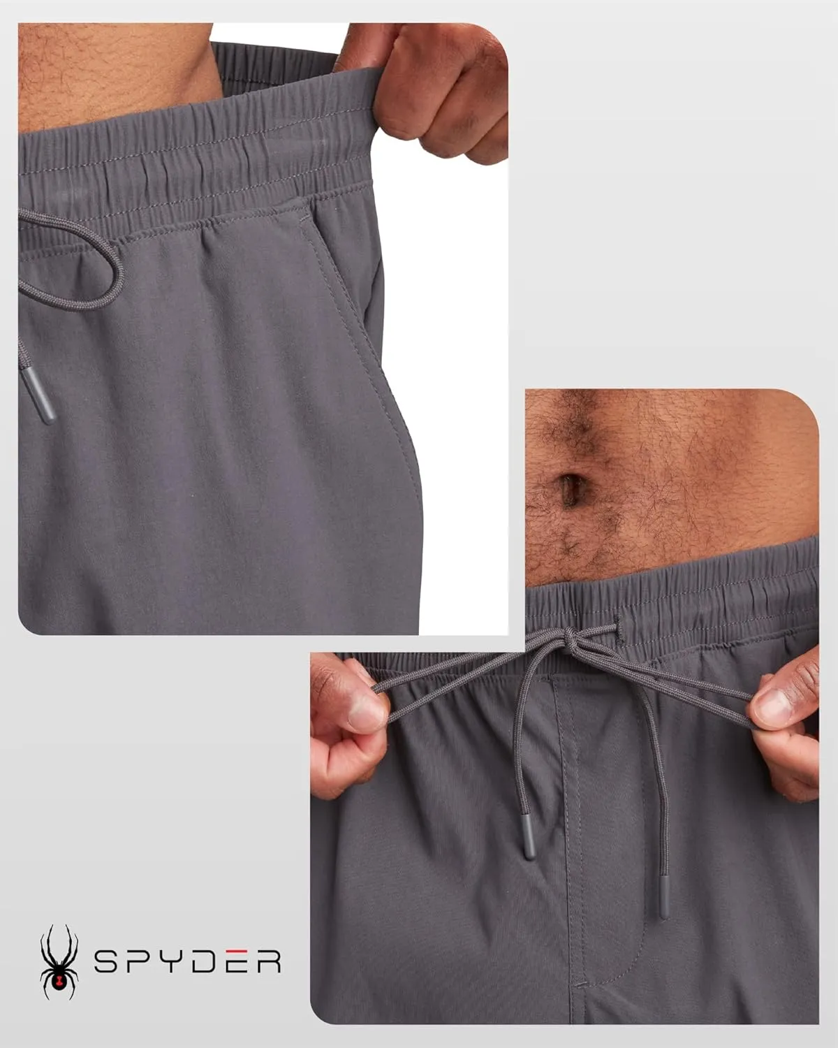 Spyder Mens Sweatpants - Athletic Nylon Stretch Pull On Workout Mens Jogger Pants with Drawstring and Pockets (Sizes: S-XL)